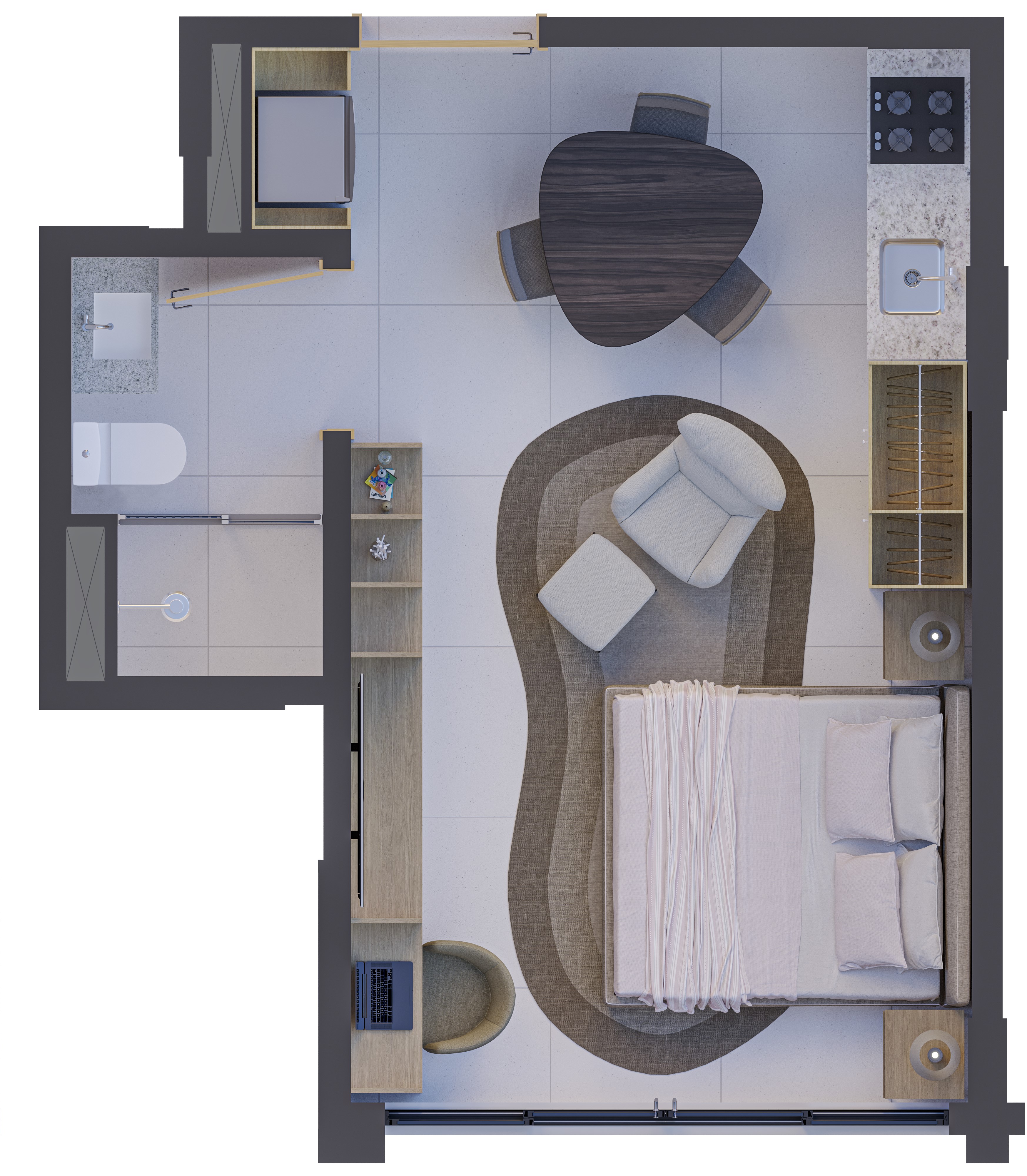STUDIOS A PARTIR DE 30M² | 1 QUARTO 35 A 56M²  | LOJAS 75 A 568M² IDEAL PARA SHORT E  LONG STAY. O JEITO  INTELIGENTE DE  INVESTIR — foto 16