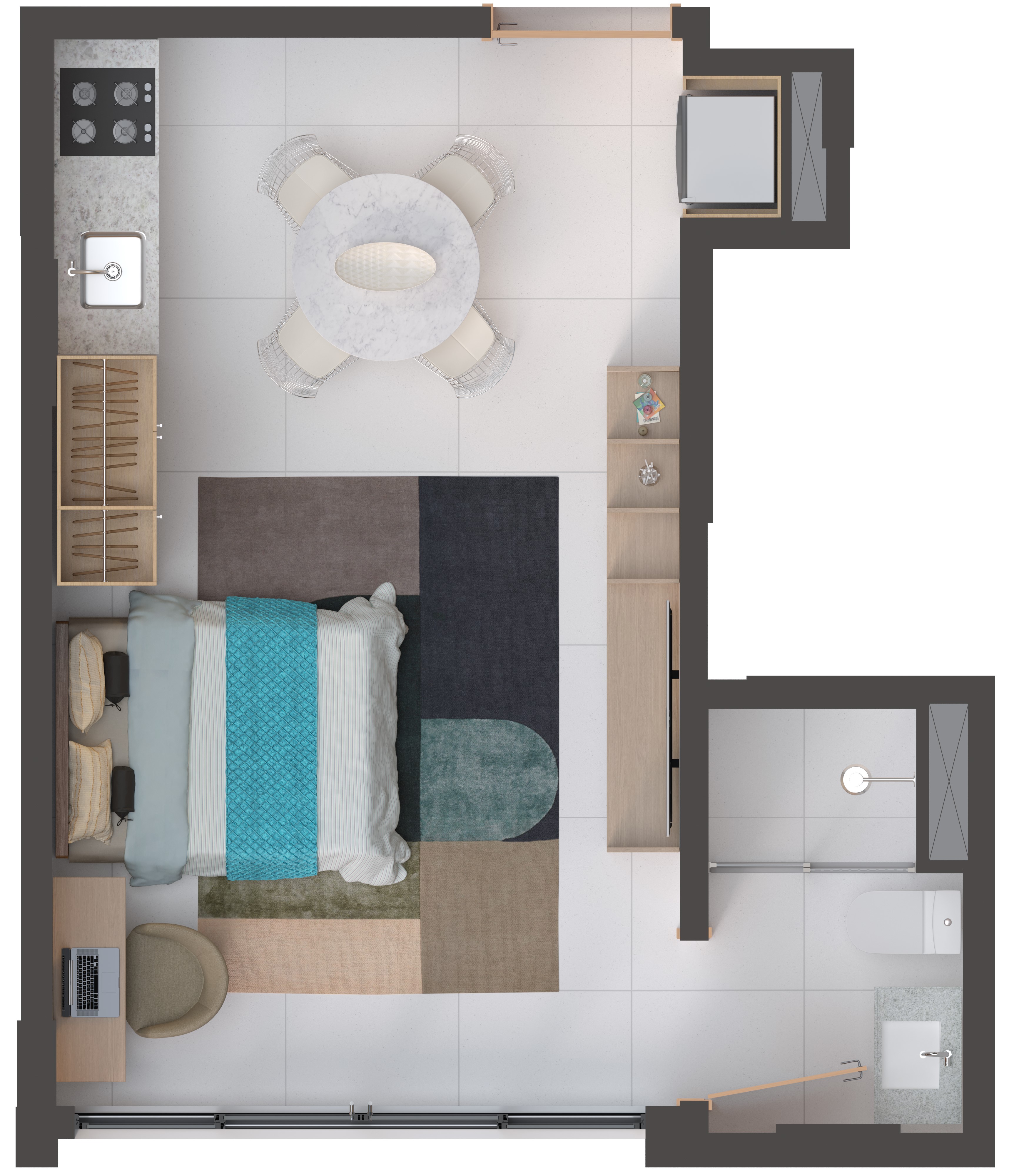 STUDIOS A PARTIR DE 30M² | 1 QUARTO 35 A 56M²  | LOJAS 75 A 568M² IDEAL PARA SHORT E  LONG STAY. O JEITO  INTELIGENTE DE  INVESTIR — foto 18