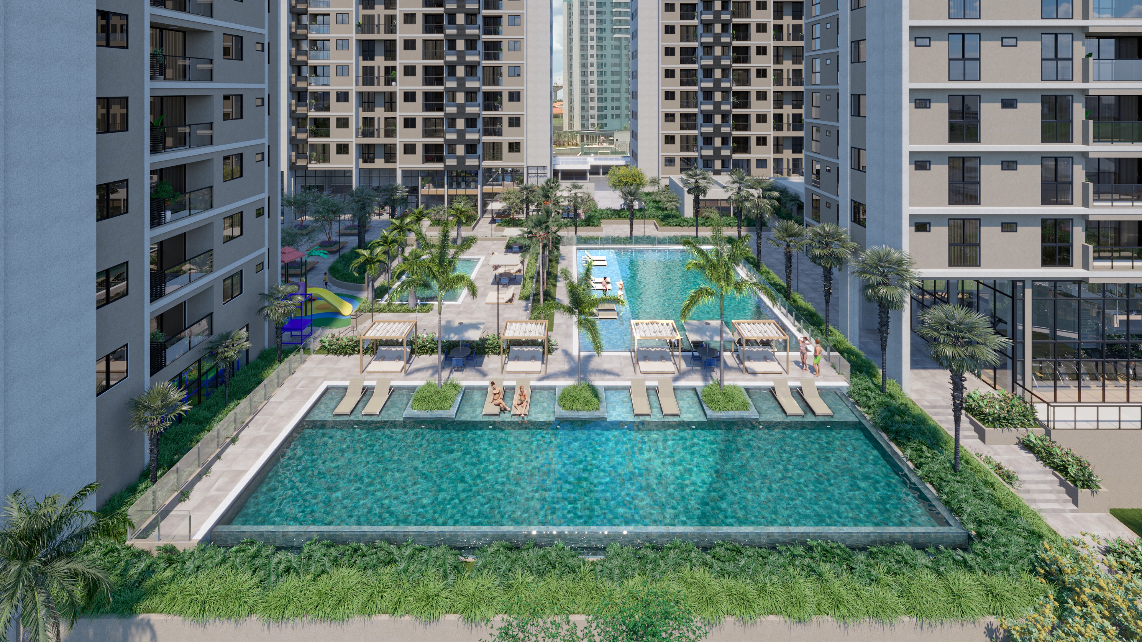 Apto 3 Qts 1 Suite 1 Suite | Varanda | Planta 77 m²| 1 Vaga | Lazer Completo | Viva Águas Claras Residencial Resort.