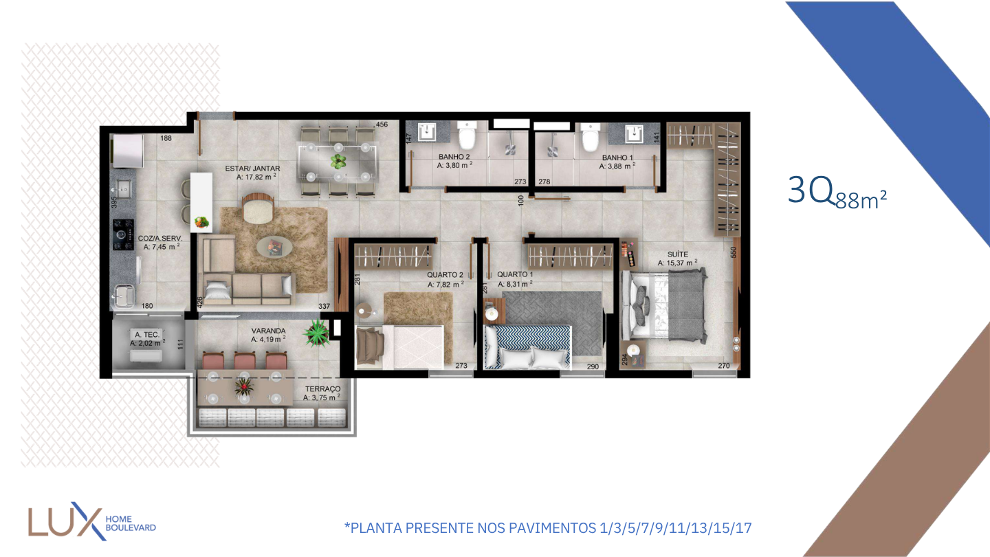 Lux Home Boulevard 3 Qts 1 Suite 1 ou 2 Vgs | Lazer Completo — foto 36